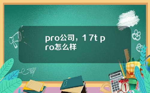pro公司，1+7t pro怎么样