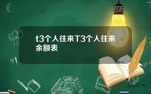 t3个人往来T3个人往来余额表