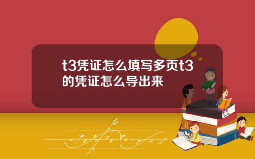t3凭证怎么填写多页t3的凭证怎么导出来