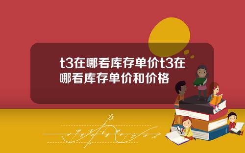 t3在哪看库存单价t3在哪看库存单价和价格