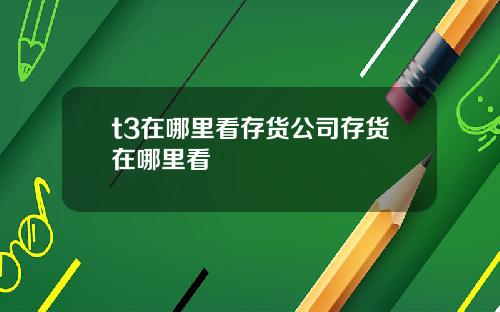 t3在哪里看存货公司存货在哪里看