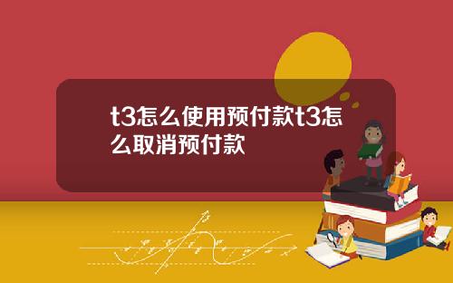 t3怎么使用预付款t3怎么取消预付款