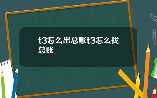 t3怎么出总账t3怎么找总账