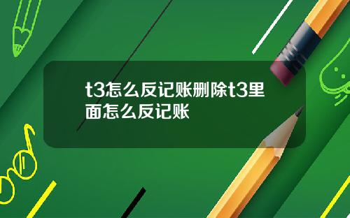 t3怎么反记账删除t3里面怎么反记账