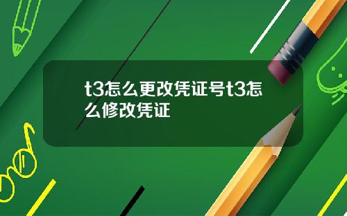 t3怎么更改凭证号t3怎么修改凭证