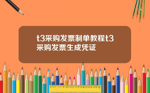 t3采购发票制单教程t3采购发票生成凭证