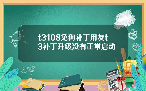 t3108免狗补丁用友t3补丁升级没有正常启动