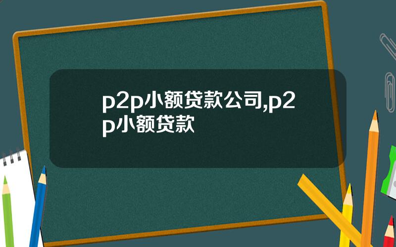 p2p小额贷款公司,p2p小额贷款