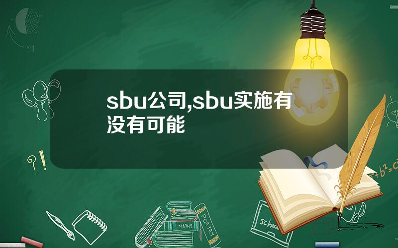 sbu公司,sbu实施有没有可能