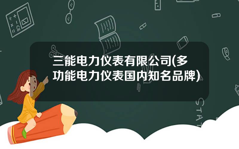 三能电力仪表有限公司(多功能电力仪表国内知名品牌)