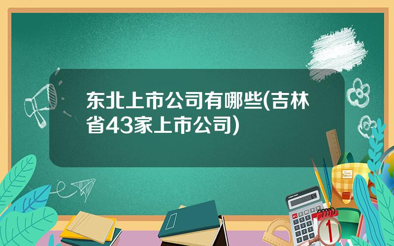 东北上市公司有哪些(吉林省43家上市公司)