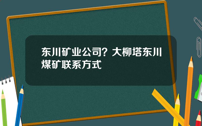 东川矿业公司？大柳塔东川煤矿联系方式