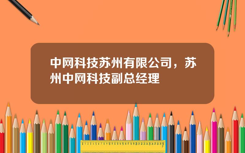 中网科技苏州有限公司，苏州中网科技副总经理