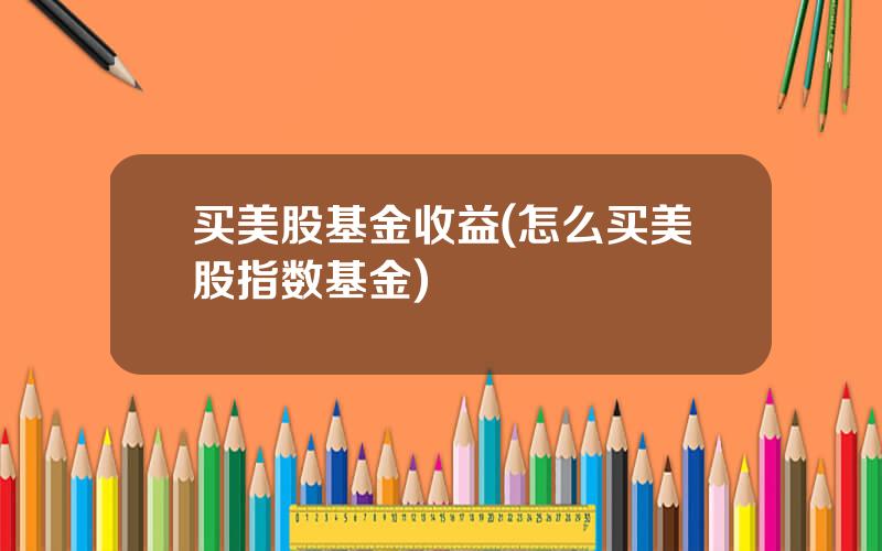 买美股基金收益(怎么买美股指数基金)