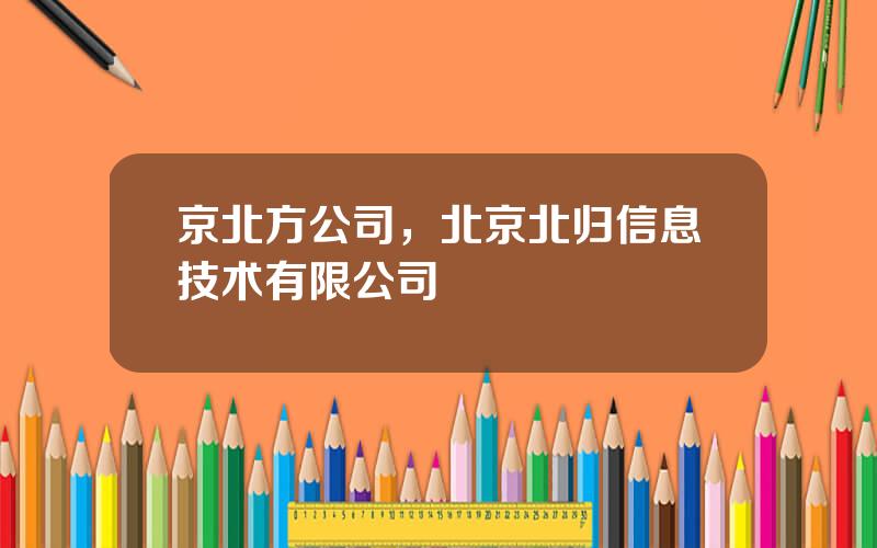 京北方公司，北京北归信息技术有限公司