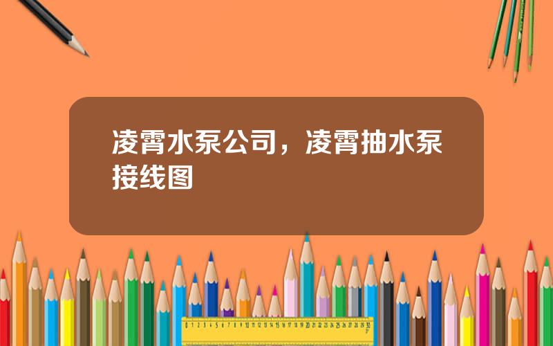 凌霄水泵公司，凌霄抽水泵接线图